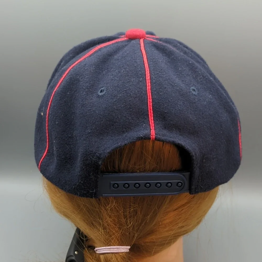 The Ville St Paul Saints Baseball Snapback 100% Wool Hat Cap Navy Blue/Red